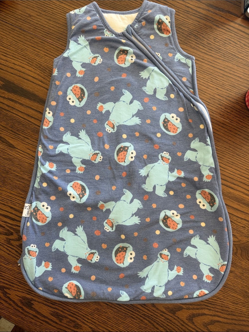 Copper Pearl Cookie Monster Sleeveless Kids Sleep Sack in Slate Blue